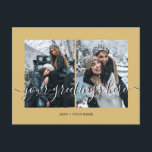 Persoonlijke 2 foto's Universele Groeten in Goud Briefkaart<br><div class="desc">Persoonlijke goudkleurige 2 beste vrienden,  bruiloften of familie foto's Universele Groetkaarten met een stijlvolle fotocollage met 2 aangepaste afbeeldingen,  uw groet boodschap in elegant handgeschreven script lettertype,  uw naam,  datum,  jaar,  bericht op de achterkant in een modern en eenvoudig schreefloos lettertype.</div>