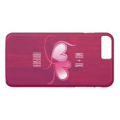 Persoonlijke 2 harten op een roze achtergrond van Case-Mate iPhone case (Achterkant (Horizontaal))