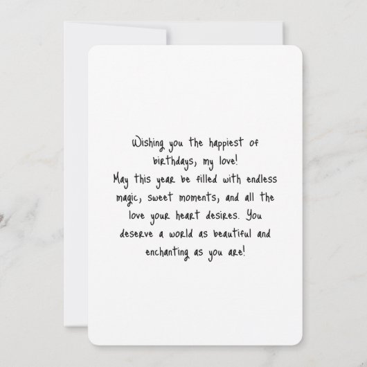 Persoonlijke 2e verjaardagstaartkaart babymeisje kaart (Achterkant)