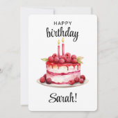 Persoonlijke 2e verjaardagstaartkaart babymeisje kaart (Voorkant)