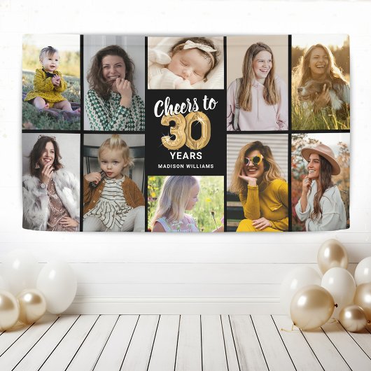 Persoonlijke 30e verjaardag foto collage banner