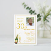 Persoonlijke 30e verjaardag Foto-uitnodigingen Kaart (Staand voorkant)