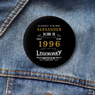 Persoonlijke 30e verjaardag Geboren 1996 Vintage Z Ronde Button 3,2 Cm