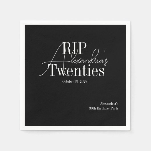 Persoonlijke 30e verjaardag RIP 20s feest Servet (Voorkant)