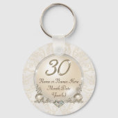 Persoonlijke 30e verjaardag voor of Jubileum Sleutelhanger (Voorkant)