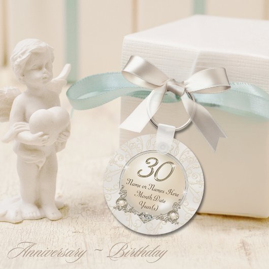 Persoonlijke 30e verjaardag voor of Jubileum Sleutelhanger