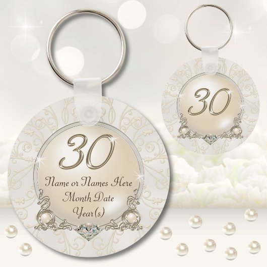 Persoonlijke 30e verjaardag voor of Jubileum Sleutelhanger