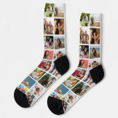 Persoonlijke 32-foto-collage aangepaste cadeau sokken (Links)