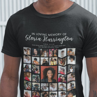 Persoonlijke 33 Foto Collage Herdenking T-shirt