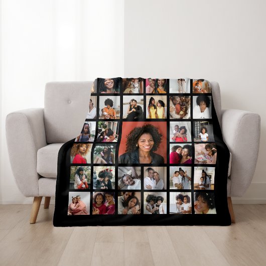 Persoonlijke 33 foto collage herinnering fleece deken