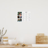 Persoonlijke 3-foto-collage Familie 2025-agenda Poster (Keuken)