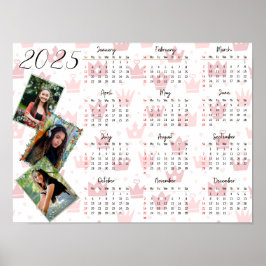 Persoonlijke 3 Foto Collage Familie 2025 Agenda Poster