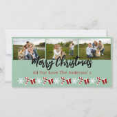 Persoonlijke 3-foto collage met kerstbomen feestdagenkaart (Voorkant)