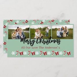 Persoonlijke 3-foto collage met kerstbomen  feestdagenkaart