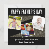 Persoonlijke 3 Foto Collage Stijlvolle Vaderdag Feestdagenkaart (Voorkant)