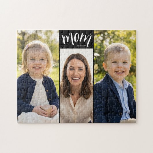 Persoonlijke 3-foto collage Zwarte Moeder Geschat Legpuzzel (Horizontaal)