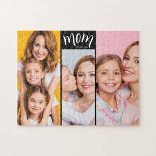 Persoonlijke 3-foto collage Zwarte Moeder Oprichti Legpuzzel