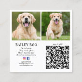 Persoonlijke 3 Foto Moderne Sociale Media QR Code Vierkante Visitekaartje (Achterkant)