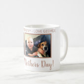 persoonlijke 3 FOTO ROOS GOLD moederdag mok (Voorkant rechts)