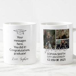 Persoonlijke 3-foto's Gefeliciteerd Afgestudeerde Koffiemok