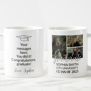 Persoonlijke 3-foto's Gefeliciteerd Afgestudeerde Koffiemok