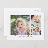 Persoonlijke 3 foto's Universele Groet Briefkaart (Voorkant / Achterkant)