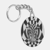Persoonlijke 3D optische illusie acrylen sleutelha Sleutelhanger (Voorkant Links)