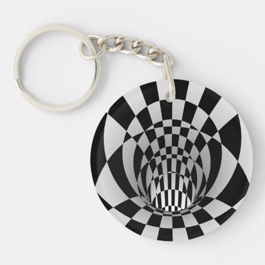 Persoonlijke 3D optische illusie acrylen sleutelha Sleutelhanger (Voorkant)