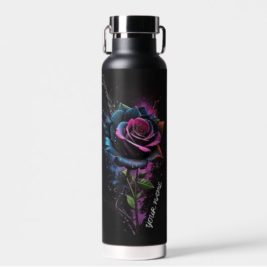 Persoonlijke 3D Roos Waterfles (Voorkant)
