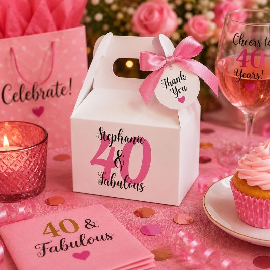 Persoonlijke 40 & Fabulous Verjaardag Bedankdoosjes