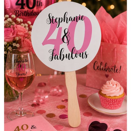Persoonlijke 40 & Fabulous Verjaardag Handwaaier