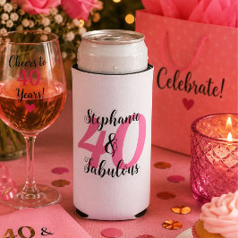 Persoonlijke 40 & Fabulous Verjaardag Seltzer Blikjeskoeler