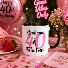 Persoonlijke 40 & Fabulous verjaardags koffiemok Mok