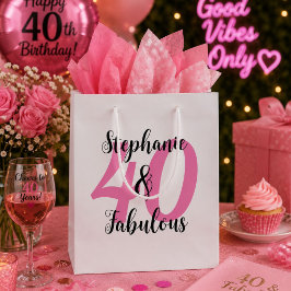 Persoonlijke 40 & Fabulous verjaardagscadeautas Klein Cadeauzakje