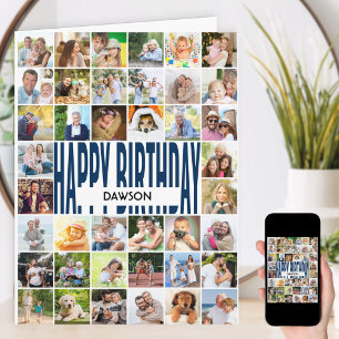 Persoonlijke 40 foto collage gefeliciteerd met je kaart