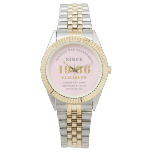 Persoonlijke 40e verjaardag 1986 Roze Goud Vrouw Horloge