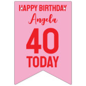 persoonlijke 40e verjaardag slinger vlaggetjes (Eerste vlag)