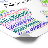 Persoonlijke 40e verjaardag Word Art-afdrukken Poster (Hoek)