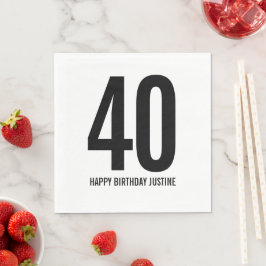 Persoonlijke 40ste verjaardag servetten