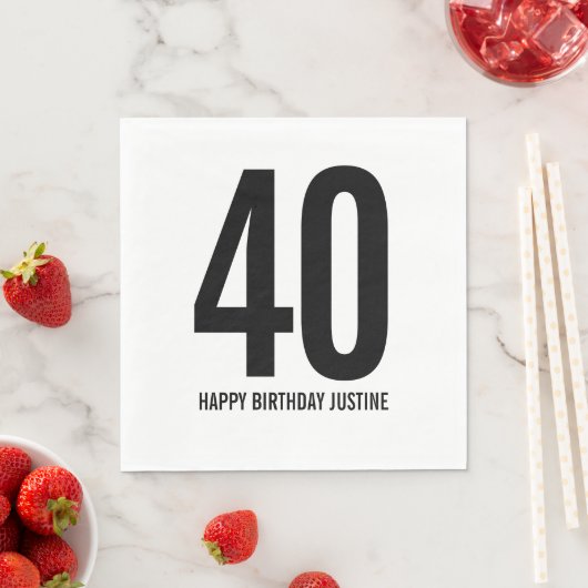 Persoonlijke 40ste verjaardag servetten (Insitu)