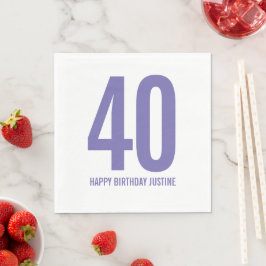 Persoonlijke 40ste verjaardag servetten