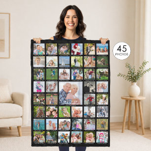 Persoonlijke 45 foto-collage-onderschriften Uw kle Fleece Deken