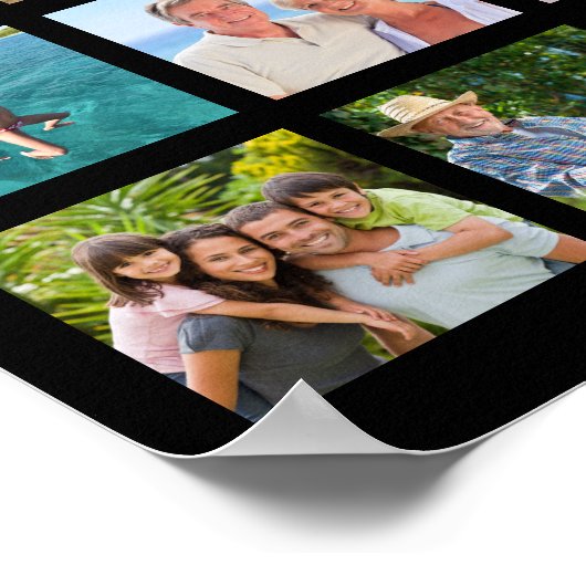 Persoonlijke 45 foto collage op maat kleur poster (Hoek)