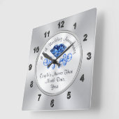 Persoonlijke 45e bruiloft Jubileum Gift Ideas Vierkante Klok (Hoek)