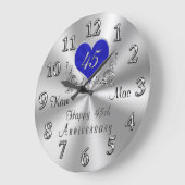 Persoonlijke 45th Wedding Jubileum Gifts, CLOCK Grote Klok (Hoek)