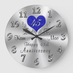 Persoonlijke 45th Wedding Jubileum Gifts, CLOCK Grote Klok