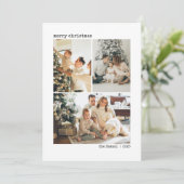 Persoonlijke 4 Familie Foto Collage Wit Feestdagenkaart (Staand voorkant)