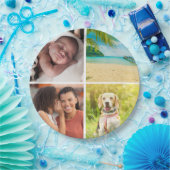 Persoonlijke 4 Foto Collage Aangepast Papieren Bordje (Feest)