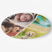 Persoonlijke 4 Foto Collage Aangepast Papieren Bordje (Gekanteld)