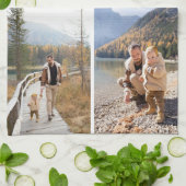Persoonlijke 4 Foto Collage Keukenhanddoeken (Gevouwen)